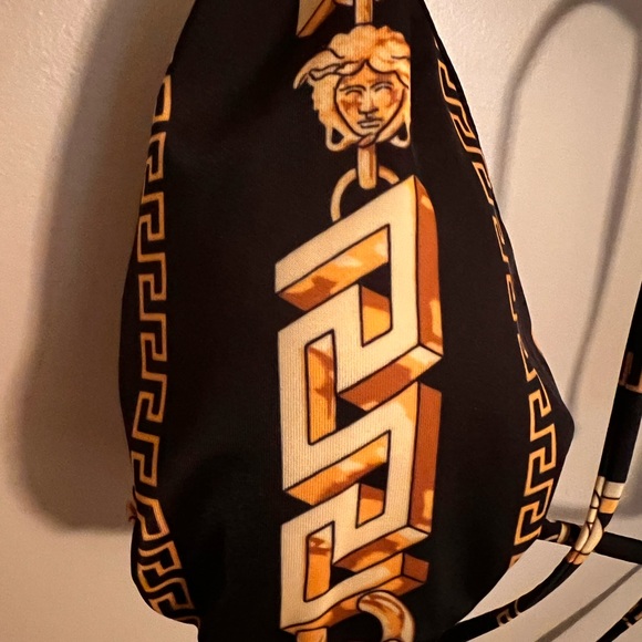 Versace chain print triangle swim top - NWOT - Picture 3 of 3